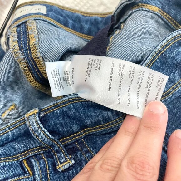 Anthropologie Pilcro High-Rise Carpenter Bootcut Jeans Flare Leg Blue Size 26 - Picture 6 of 7